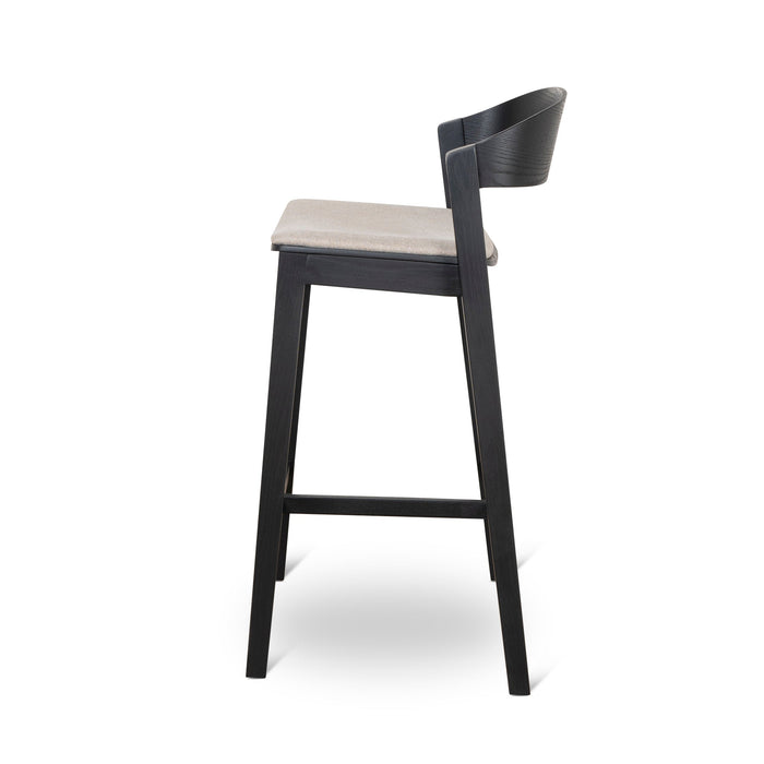 CBS10057-SD Black Bar Stool - Grey Seat