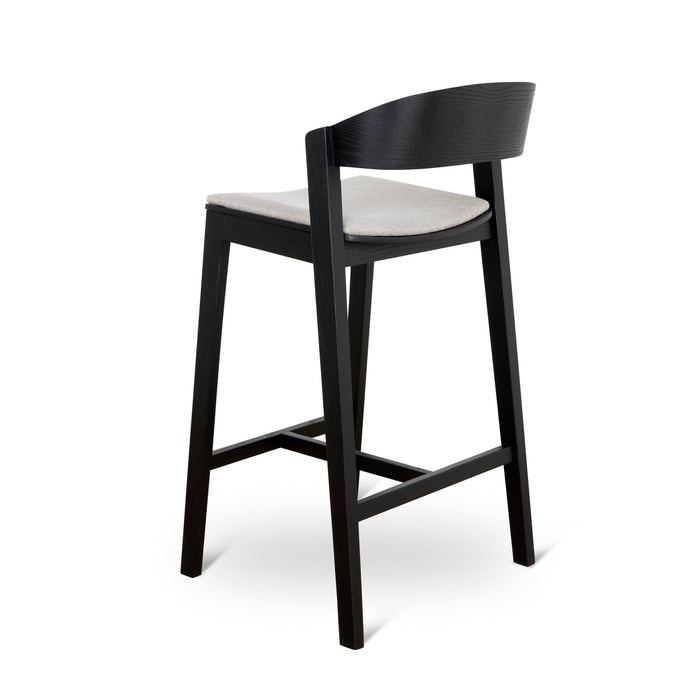 CBS10057-SD Black Bar Stool - Grey Seat