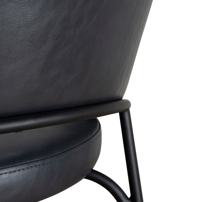 Rabi Fabric Bar Stool - Full Black (Set of 2)