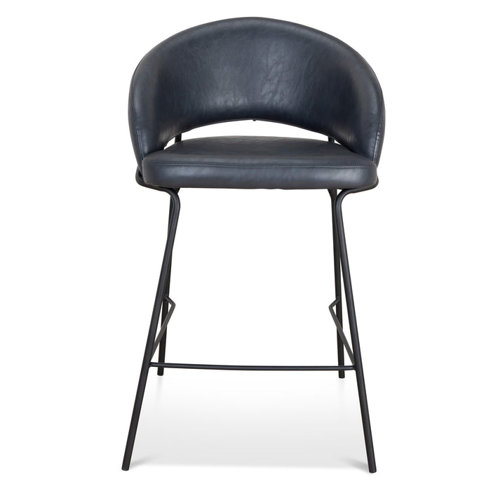 Rabi Fabric Bar Stool - Full Black (Set of 2)