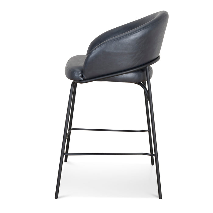 Rabi Fabric Bar Stool - Full Black (Set of 2)
