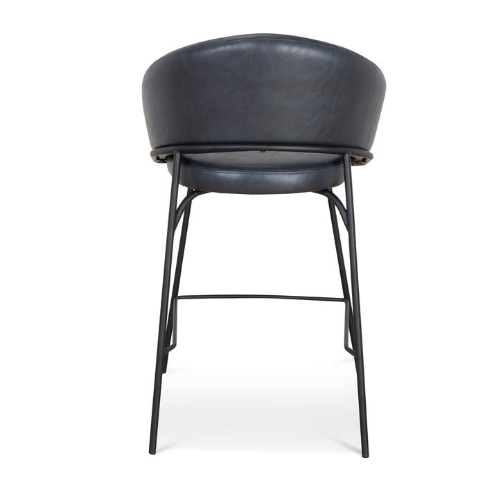 Rabi Fabric Bar Stool - Full Black (Set of 2)