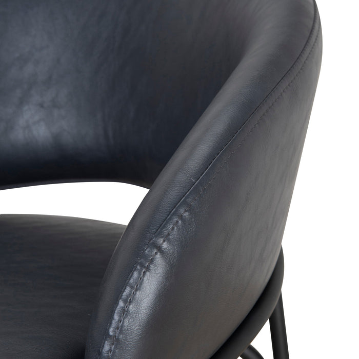 Rabi Fabric Bar Stool - Full Black (Set of 2)