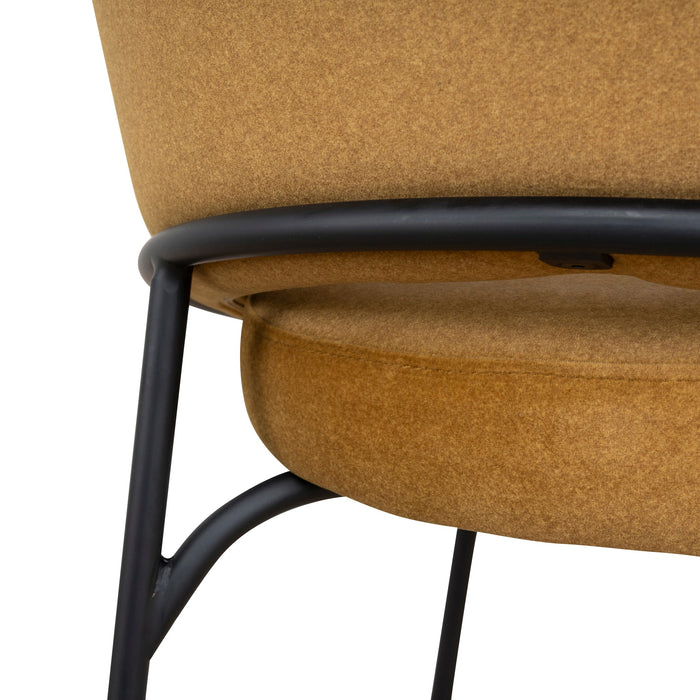 Set of 2 - Rabi Black Bar Stool - Orange Gold Seat
