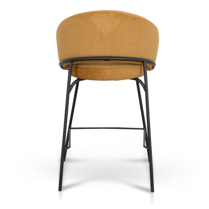 Black Bar Stool - Orange Gold Seat (Set of 2)