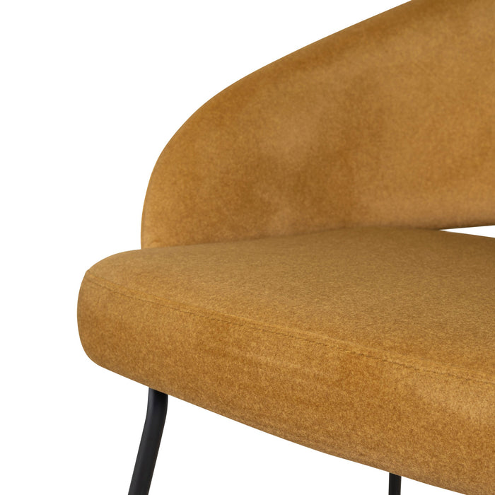 Black Bar Stool - Orange Gold Seat (Set of 2)