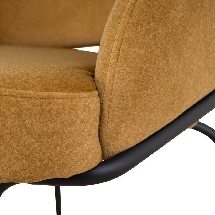 Set of 2 - Rabi Black Bar Stool - Orange Gold Seat