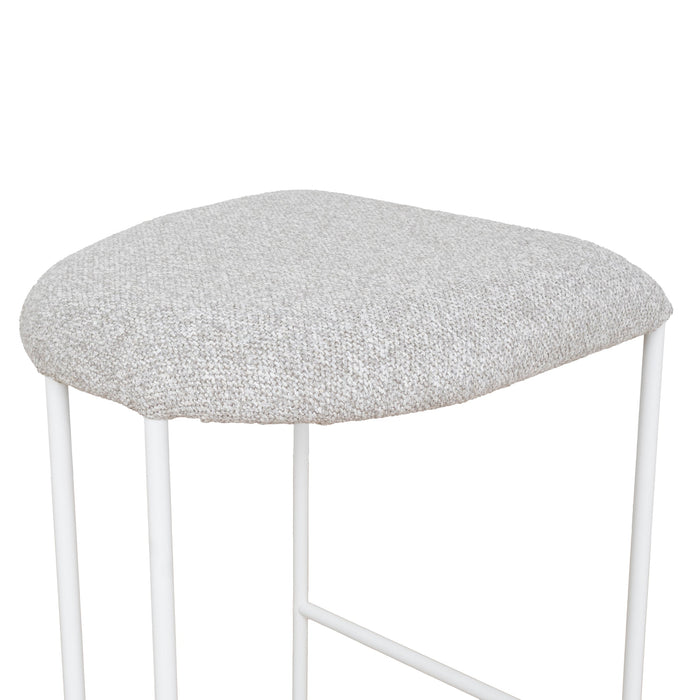Set of 2 - Galvan 65cm White Bar Stool - Clay Grey