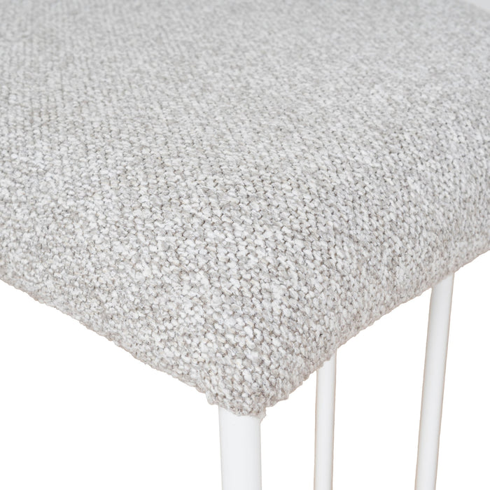 Set of 2 - Galvan 65cm White Bar Stool - Clay Grey