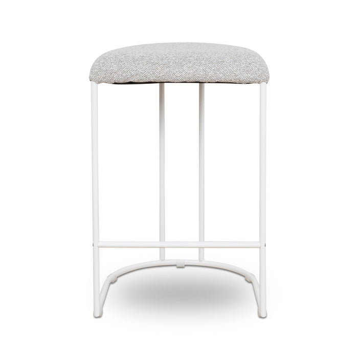 Set of 2 - Galvan 65cm White Bar Stool - Clay Grey
