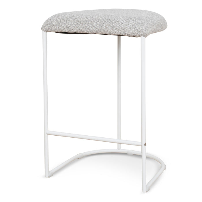 Set of 2 - Galvan 65cm White Bar Stool - Clay Grey