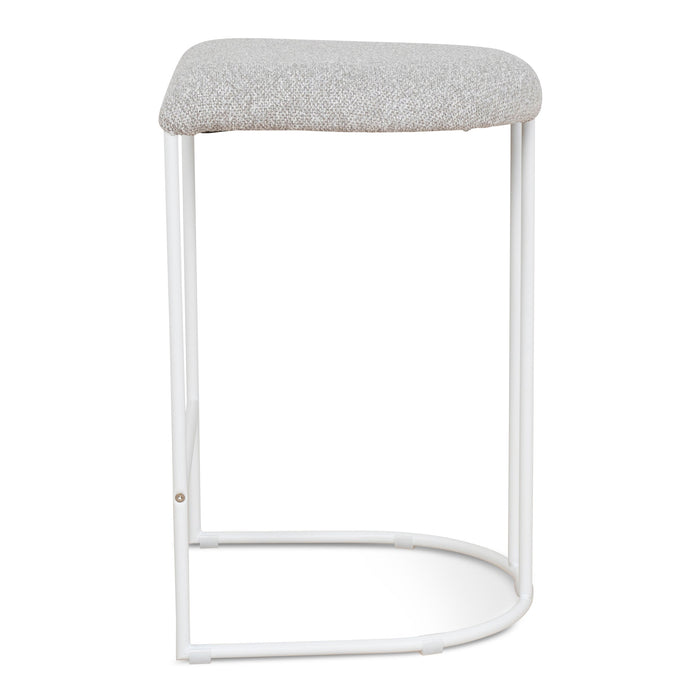 Set of 2 - Galvan 65cm White Bar Stool - Clay Grey