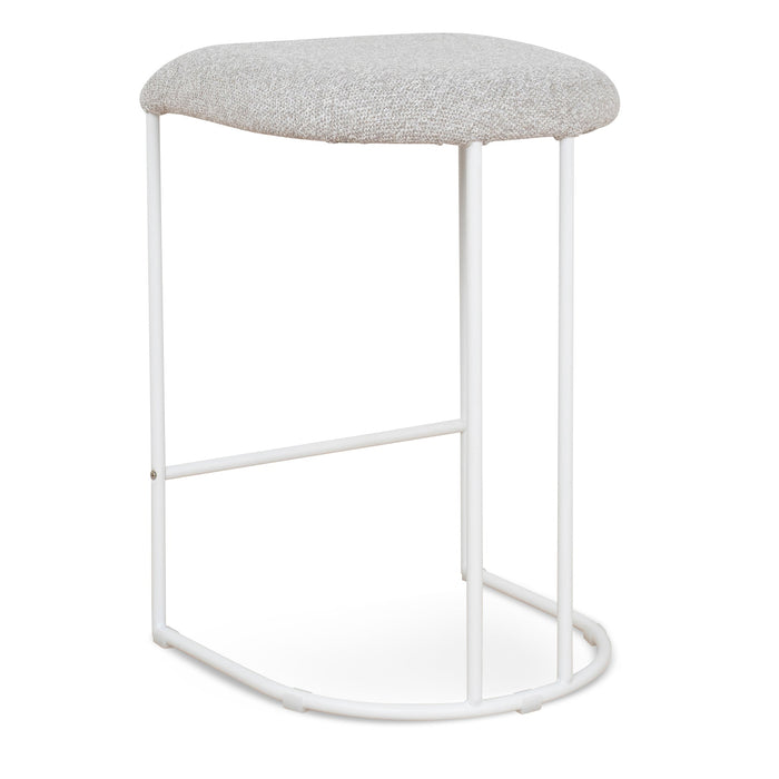 Set of 2 - Galvan 65cm White Bar Stool - Clay Grey