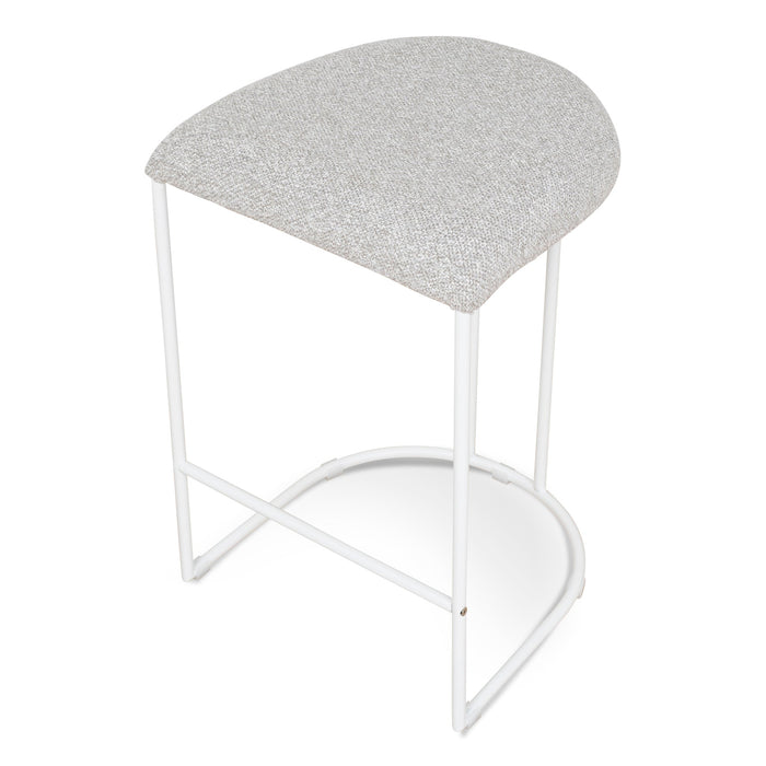 Set of 2 - Galvan 65cm White Bar Stool - Clay Grey