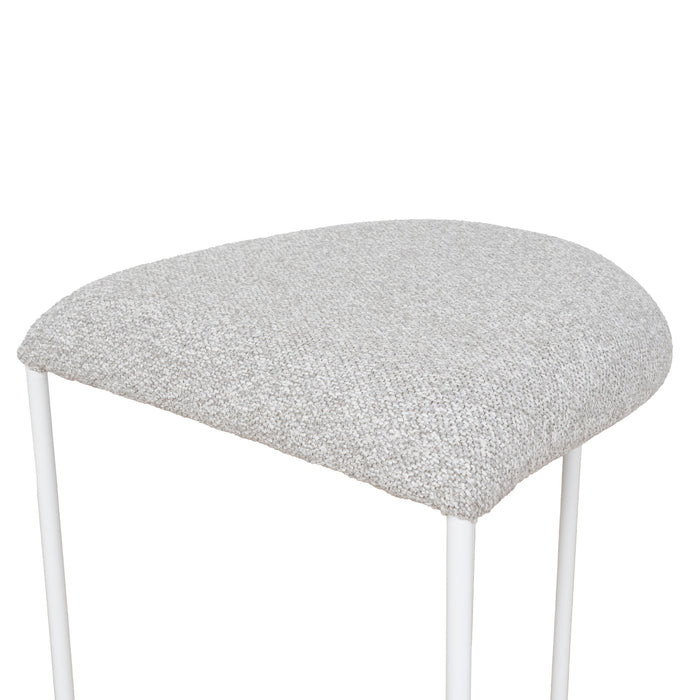 Set of 2 - Galvan 65cm White Bar Stool - Clay Grey