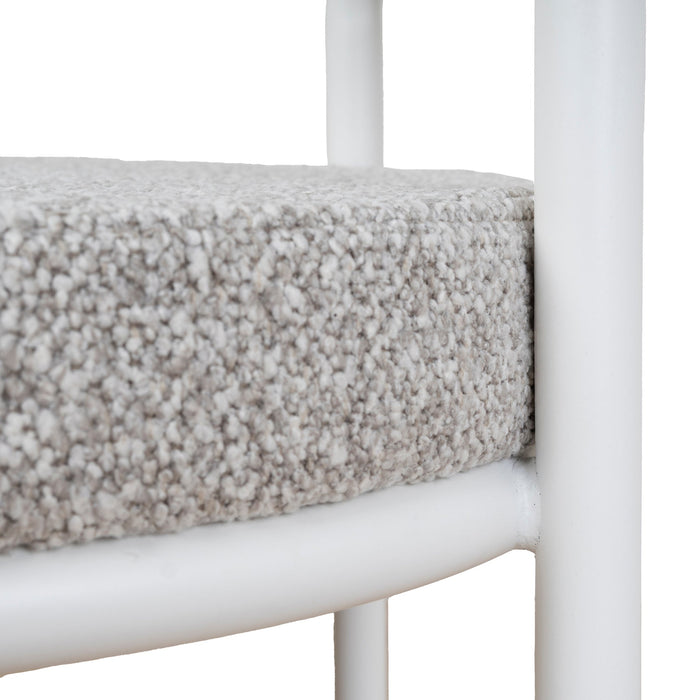 Set of 2 - Karimi 65cm White Bar Stool - Clay Grey