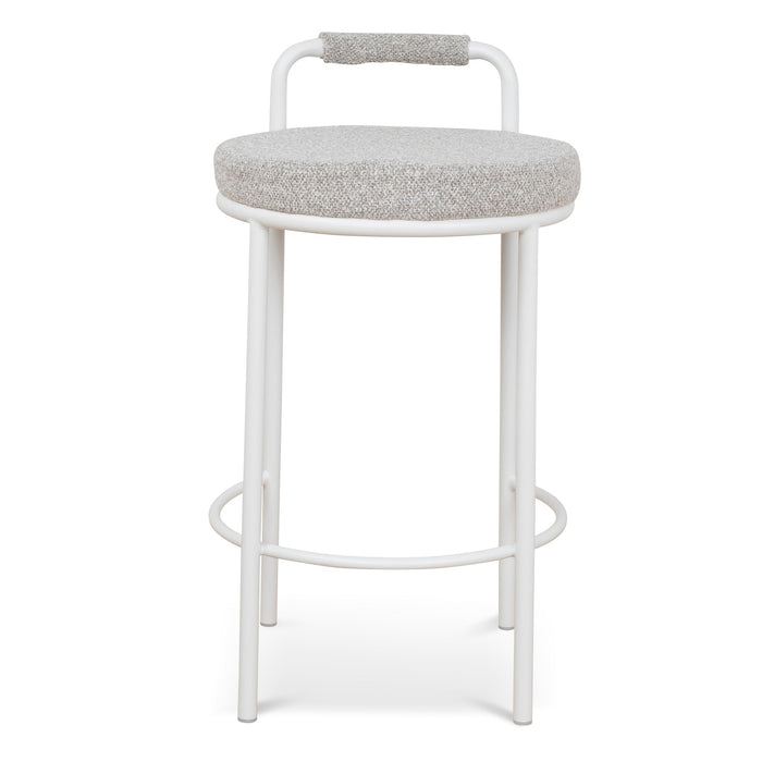 Set of 2 - Karimi 65cm White Bar Stool - Clay Grey