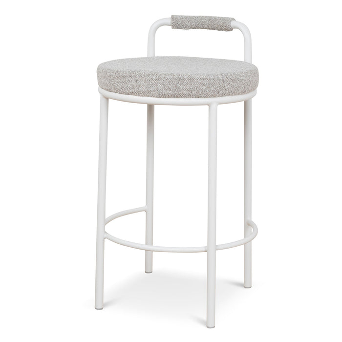 Set of 2 - Karimi 65cm White Bar Stool - Clay Grey