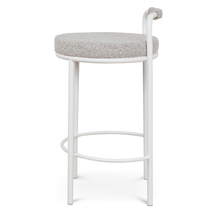 Set of 2 - Karimi 65cm White Bar Stool - Clay Grey