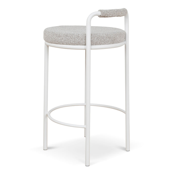 Set of 2 - Karimi 65cm White Bar Stool - Clay Grey