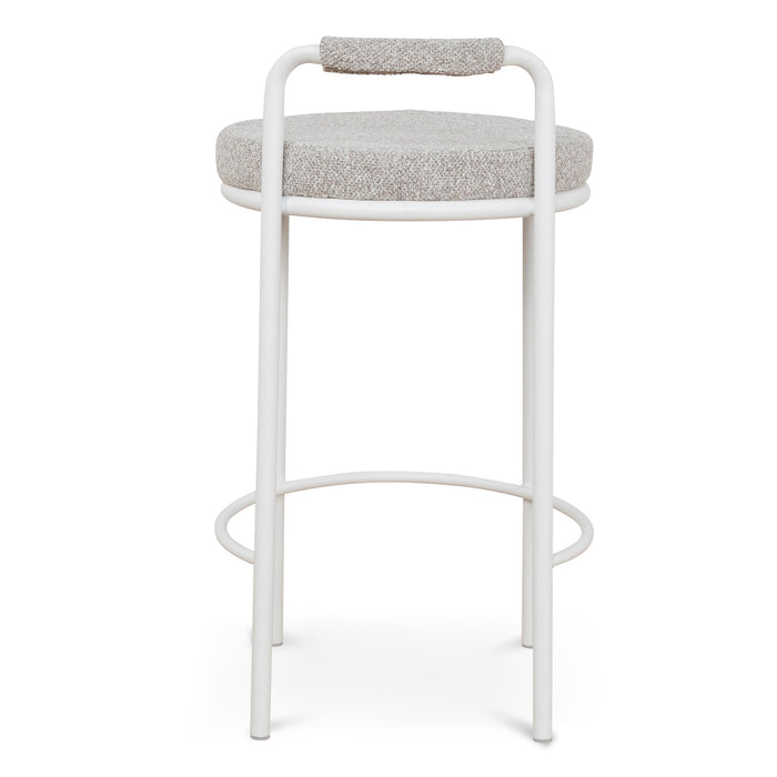 Set of 2 - Karimi 65cm White Bar Stool - Clay Grey