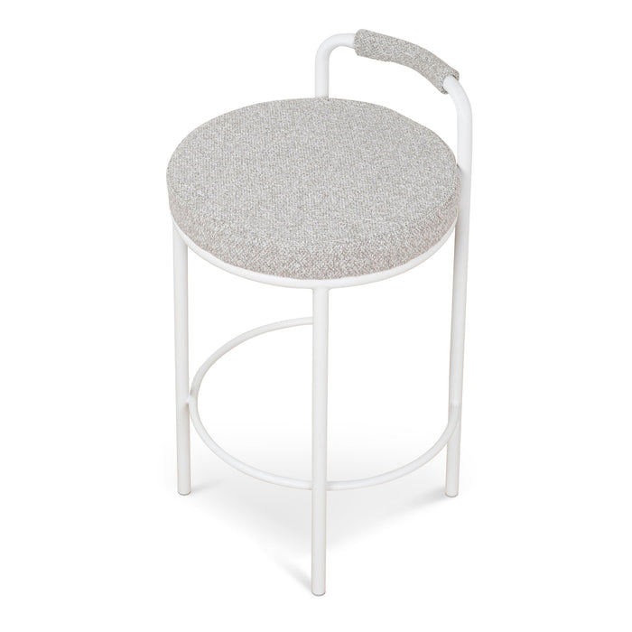 Set of 2 - Karimi 65cm White Bar Stool - Clay Grey