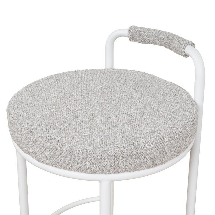 Set of 2 - Karimi 65cm White Bar Stool - Clay Grey