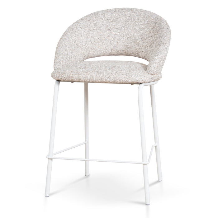 Set of 2 - Harrington White Bar Stool - Pale Beige