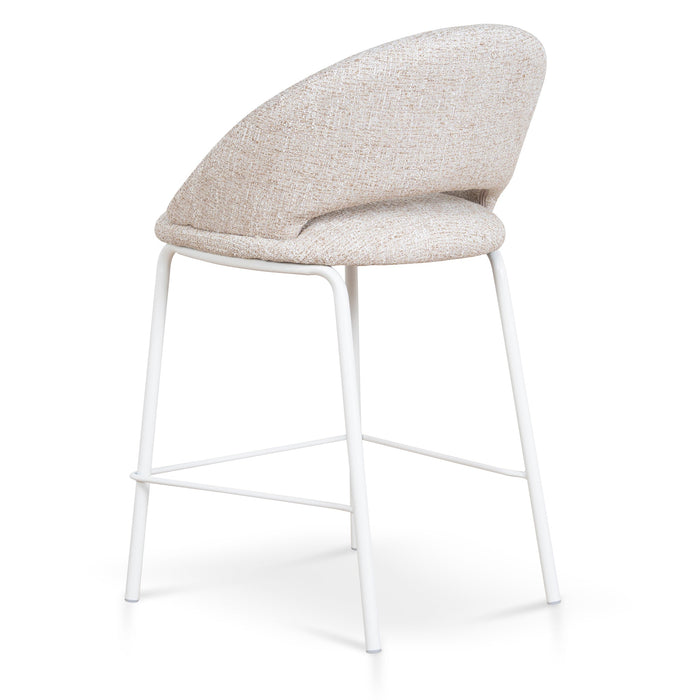 Set of 2 - Harrington White Bar Stool - Pale Beige