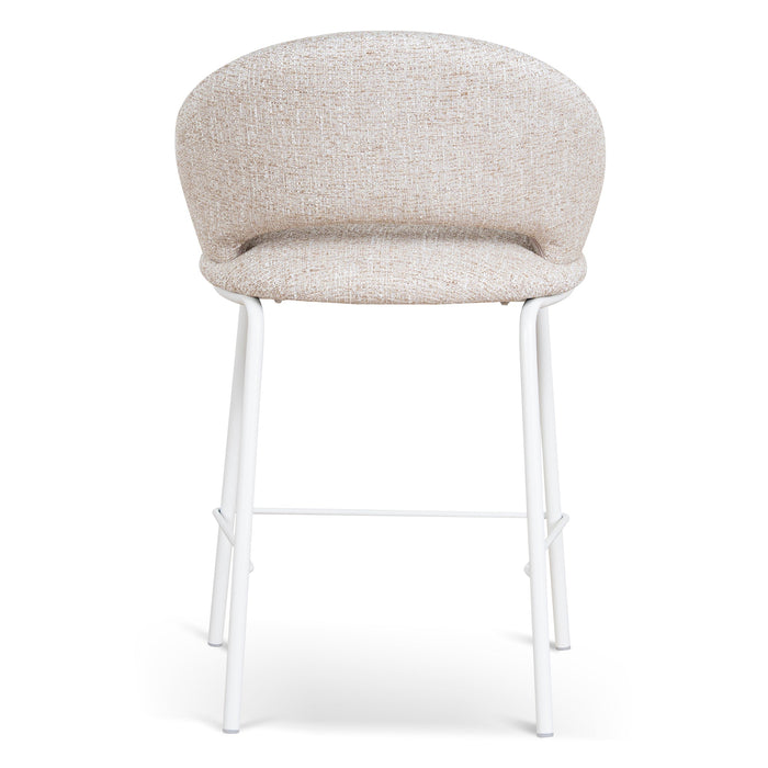 Set of 2 - Harrington White Bar Stool - Pale Beige