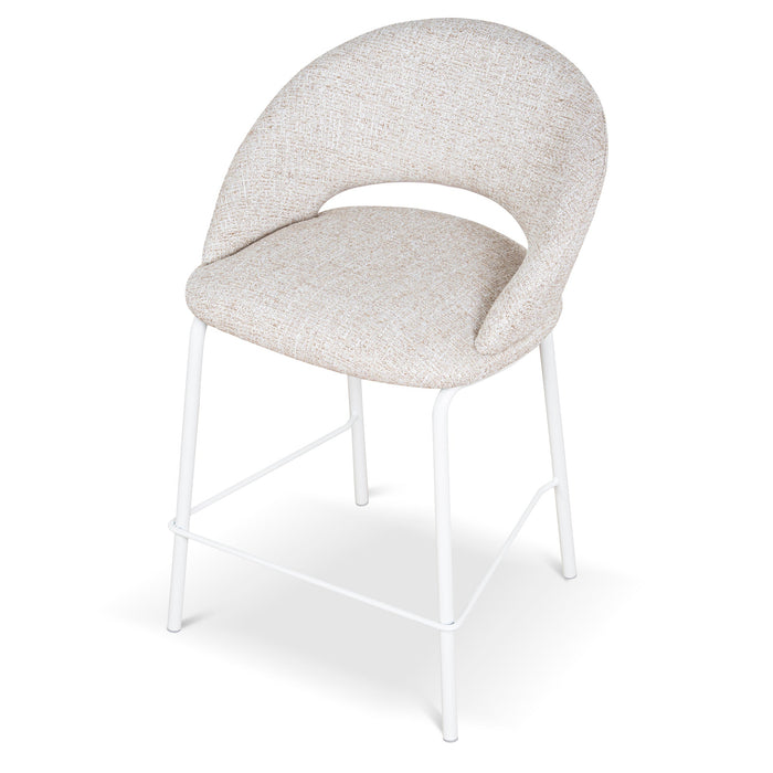 Set of 2 - Harrington White Bar Stool - Pale Beige