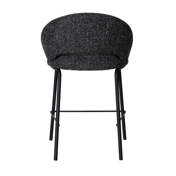 Set of 2 - Harrington Black Bar Stool - Field Charcoal