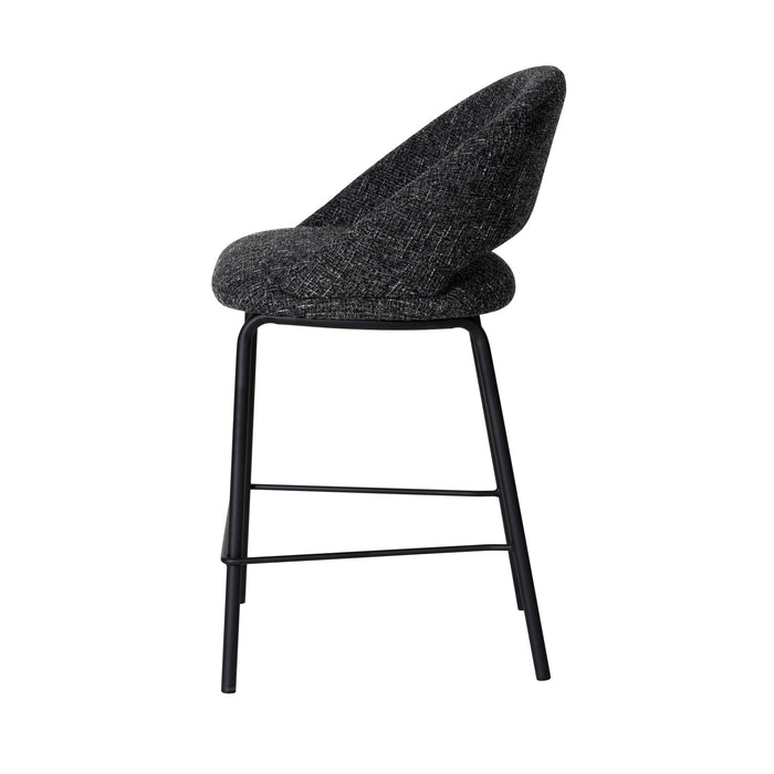 Set of 2 - Harrington Black Bar Stool - Field Charcoal