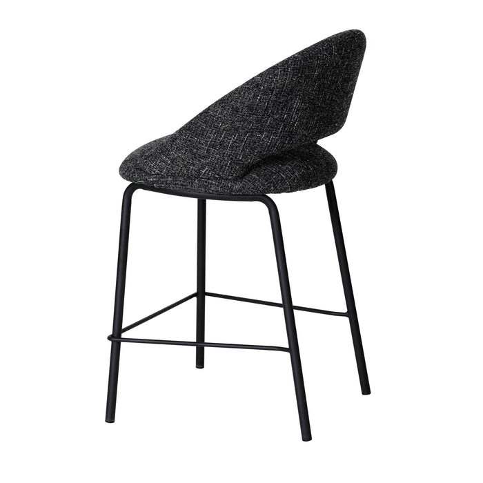 Set of 2 - Harrington Black Bar Stool - Field Charcoal