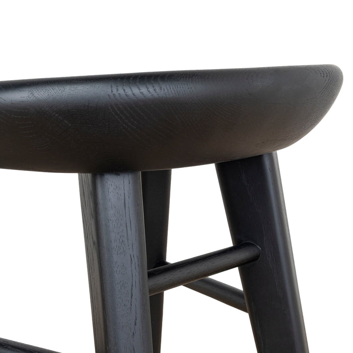 Elvo 65cm Bar Stool - Full Black