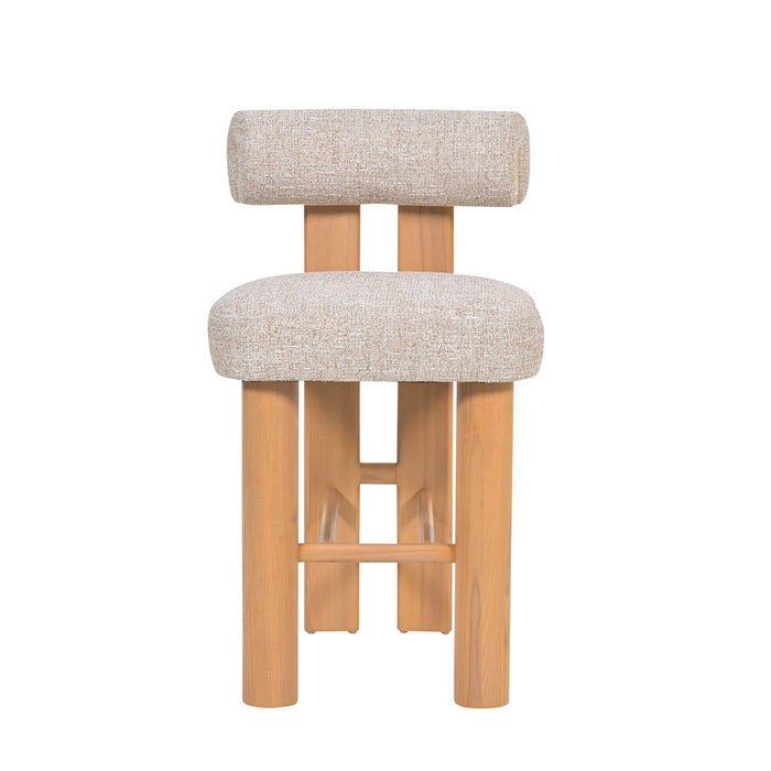Set of 2 - Remy Natural Barstool - Pale Beige