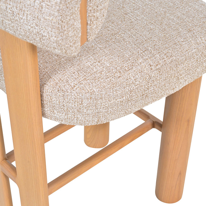 Set of 2 - Remy Natural Barstool - Pale Beige