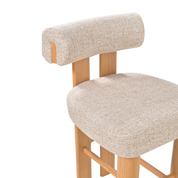 Set of 2 - Remy Natural Barstool - Pale Beige