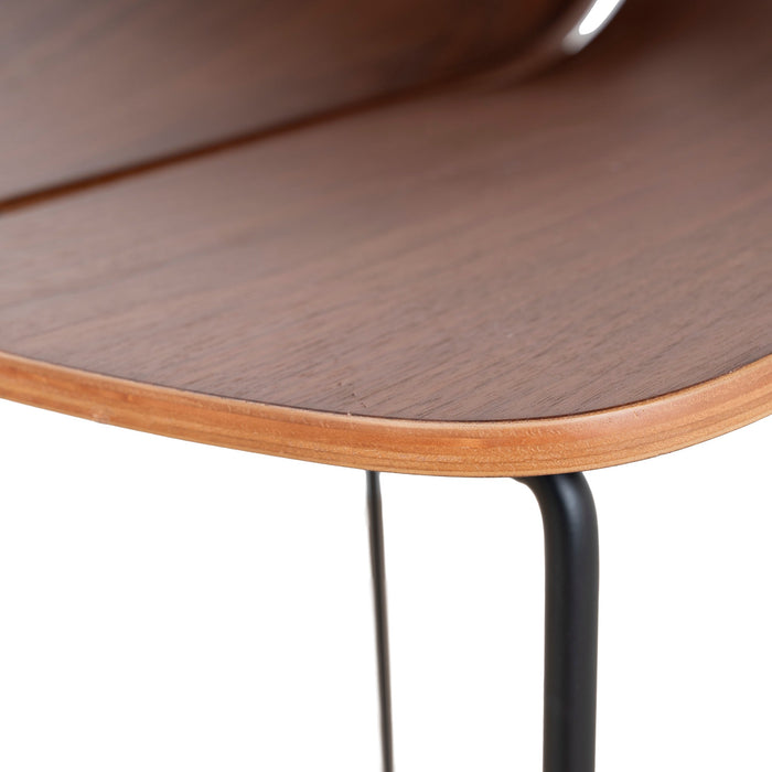 Breeze 65cm Matte Black Bar Stool - Walnut