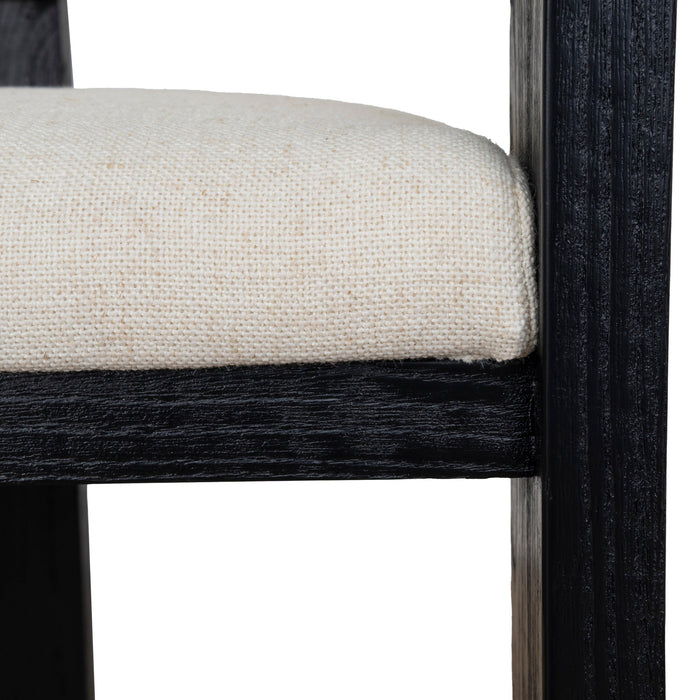 Miles Black ELM Barstool - Dawn Beige