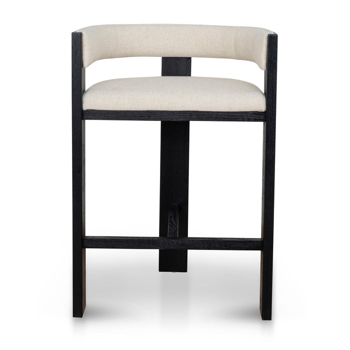 Miles Black ELM Barstool - Dawn Beige