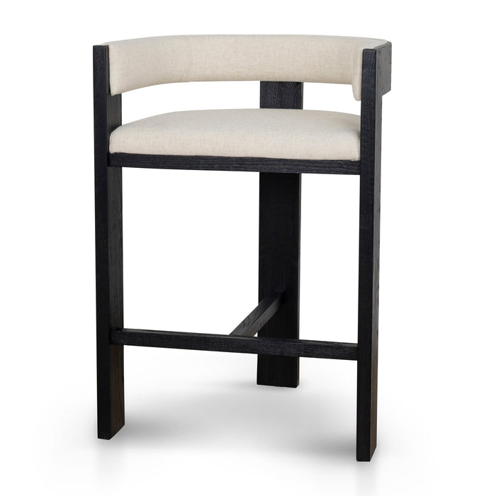 Miles Black ELM Barstool - Dawn Beige