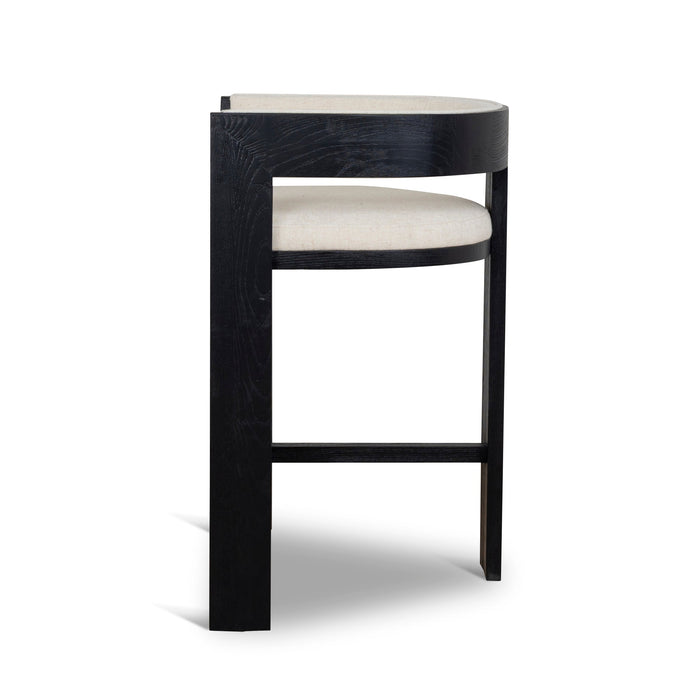 Miles Black ELM Barstool - Dawn Beige
