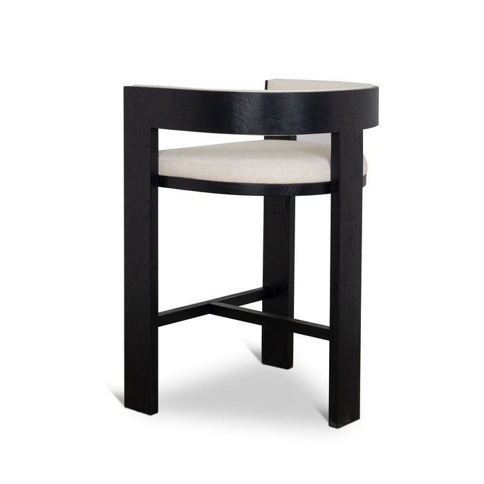 Miles Black ELM Barstool - Dawn Beige