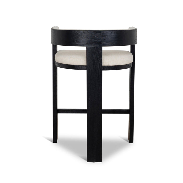Miles Black ELM Barstool - Dawn Beige