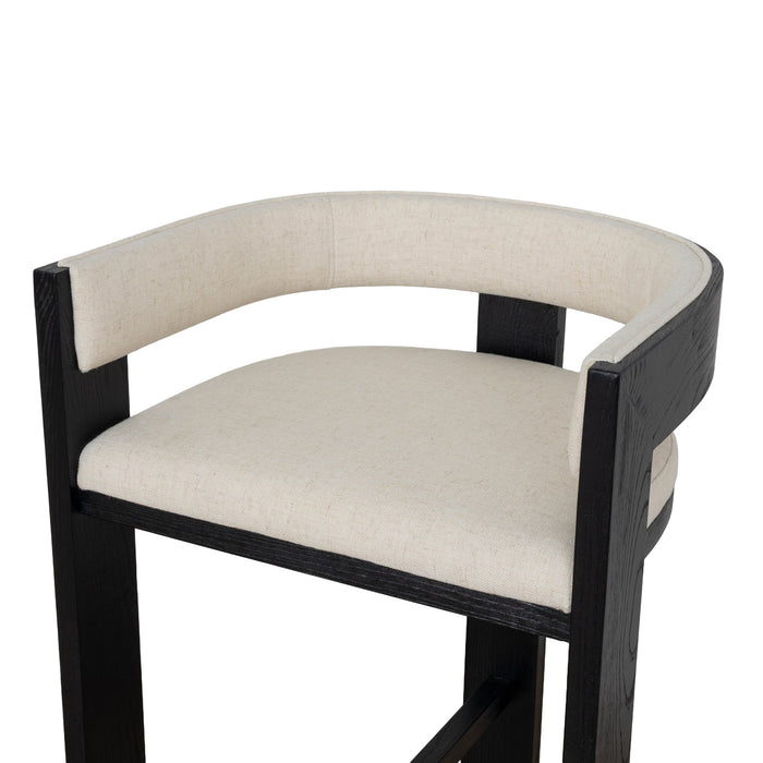 Miles Black ELM Barstool - Dawn Beige