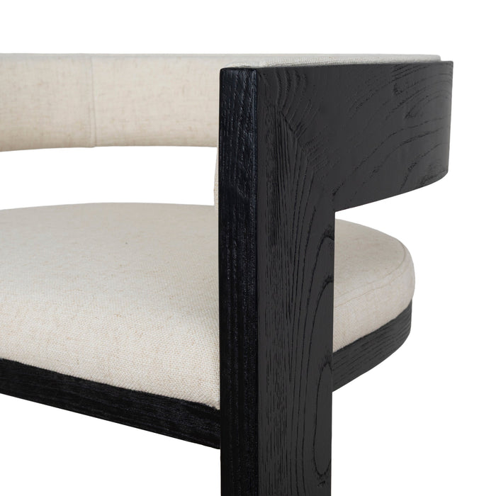 Miles Black ELM Barstool - Dawn Beige