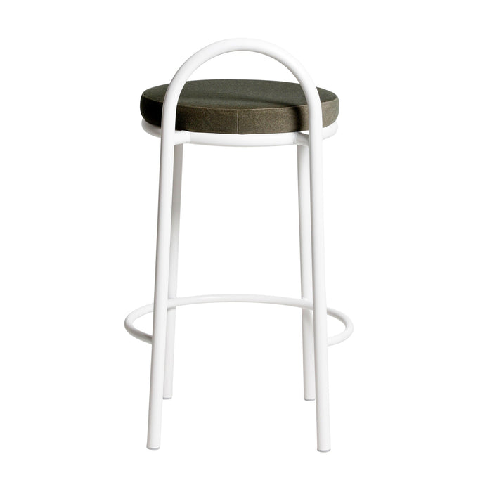 Set of 2 - Mclean 65cm White Frame Bar Stool - Dark Moss Green