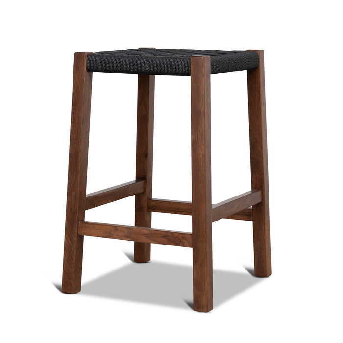 Jolen 65cm Rattan Bar Stool - Walnut