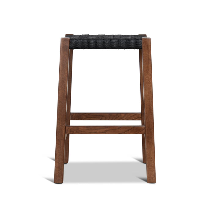 Jolen 65cm Rattan Bar Stool - Walnut